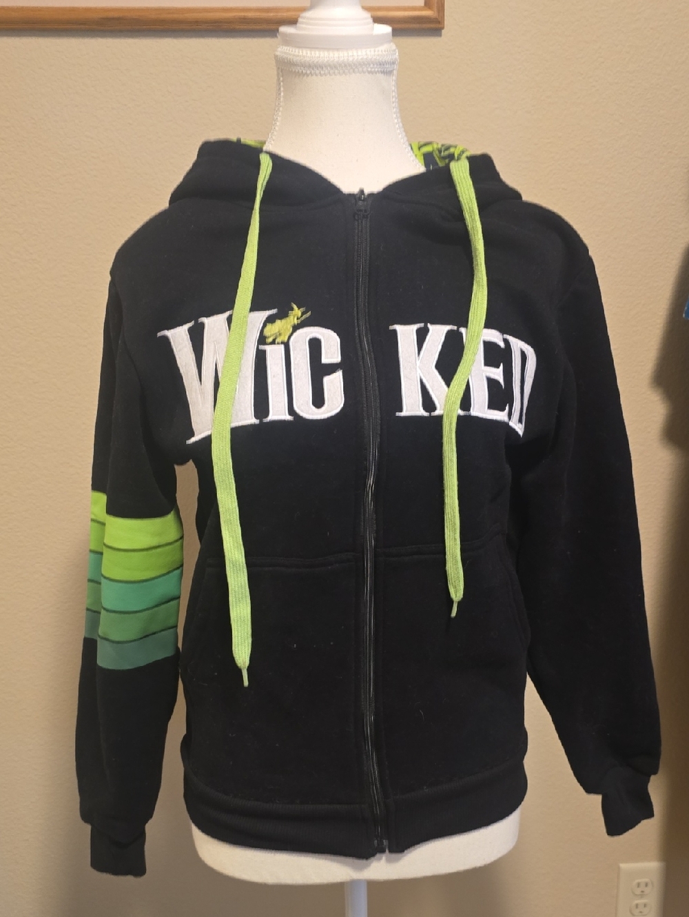 Wicked Black & Lime Zip-Up Hoodie